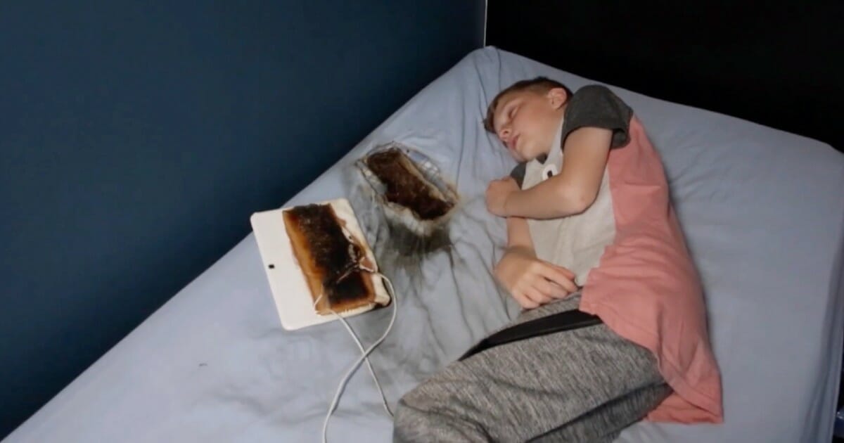 Parents and fire department issue warning after son's tablet catches