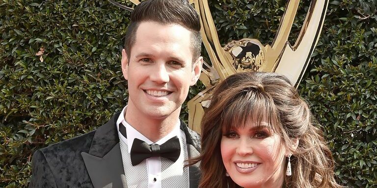 PASADENA, CA - APRIL 29:  Marie Osmond and Guests attend the 2018 Daytime Emmy Awards Arrivals at Pasadena Civic Auditorium on April 29, 2018 in Pasadena, California.  (Photo by David Crotty/Patrick McMullan via Getty Images)